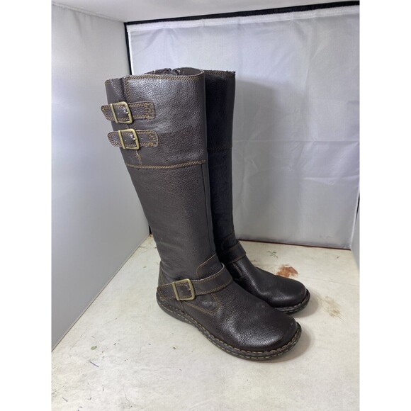 Børn Shoes - BOC Born Brown Leather Zip C13623 Tall Riding Boots Women’s 7.5